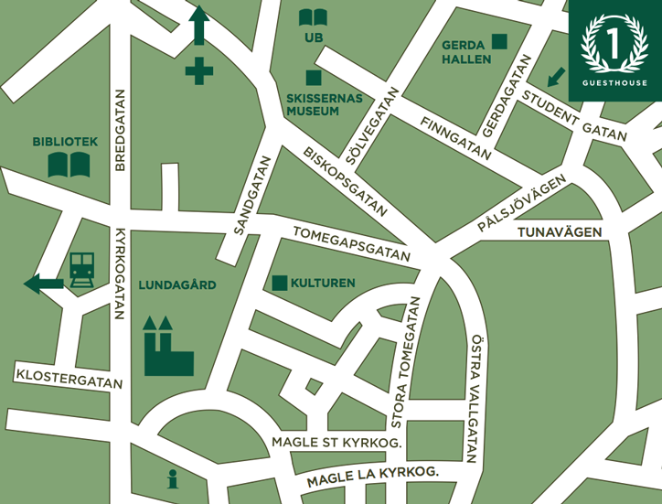 Map to No 1 Guesthouse Map to No 1 Guesthouse